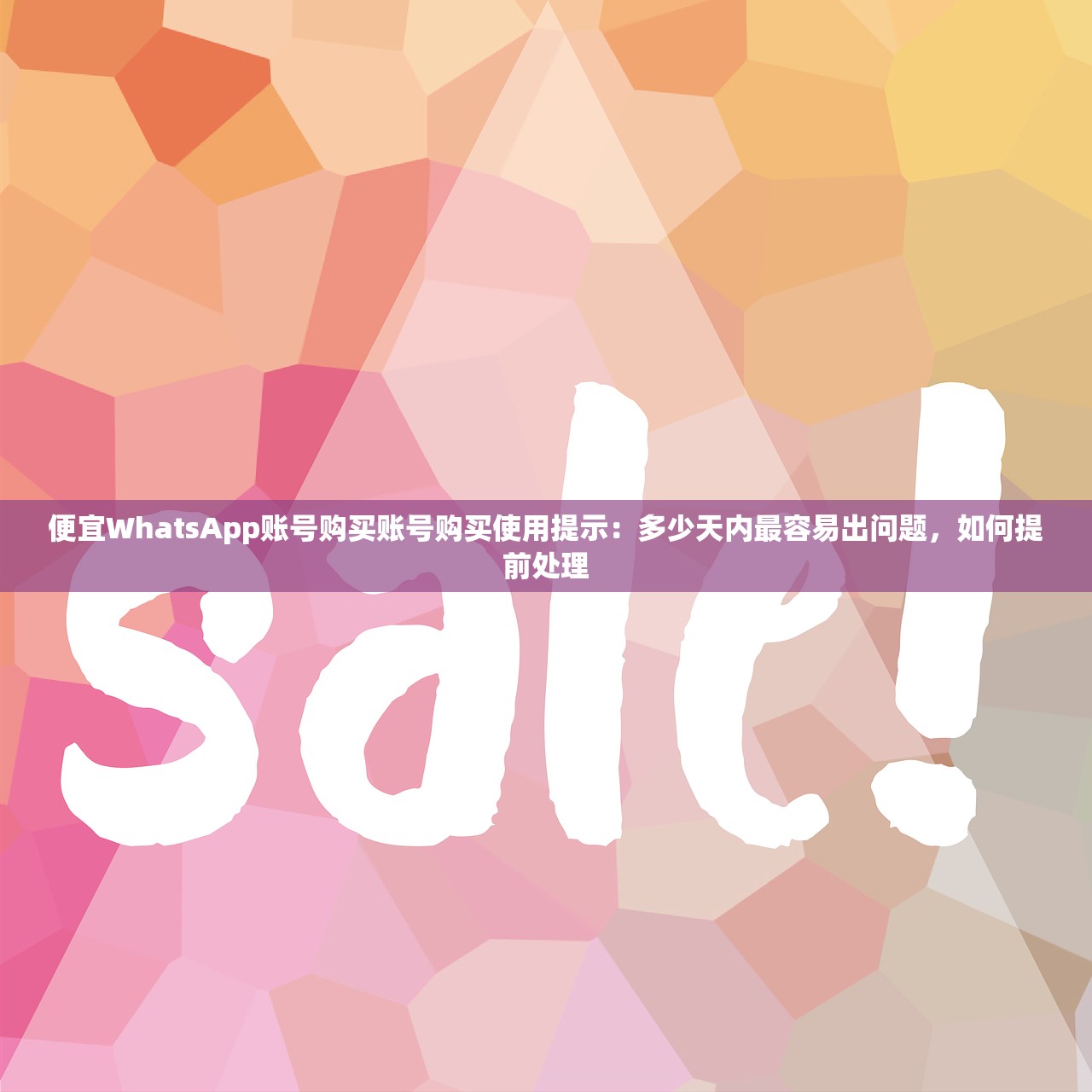 便宜WhatsApp账号购买账号购买使用提示:多少天内最容易出问题,如何提前处理