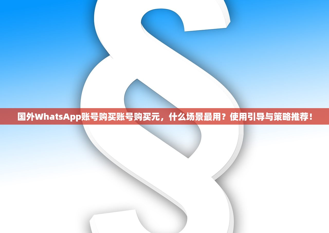 国外WhatsApp账号购买账号购买元,什么场景最用?使用引导与策略推荐!