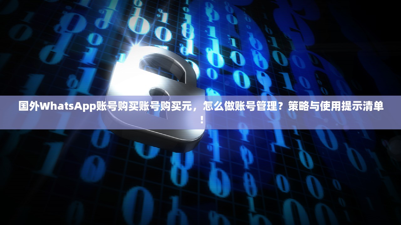 国外WhatsApp账号购买账号购买元，怎么做账号管理？策略与使用提示清单！