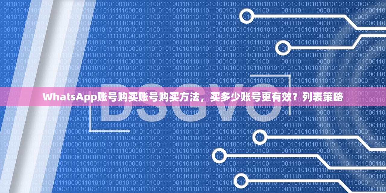 WhatsApp账号购买账号购买方法,买多少账号更有效?列表策略
