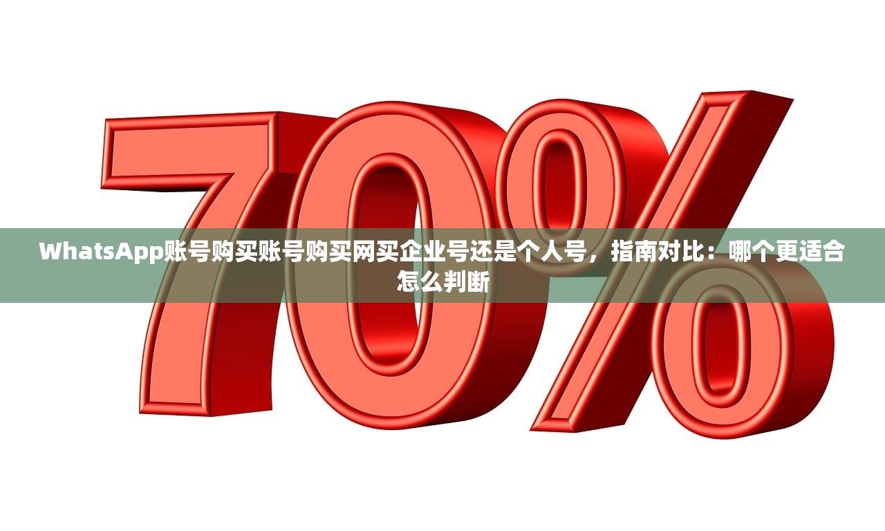 WhatsApp账号购买账号购买网买企业号还是个人号，指南对比：哪个更适合怎么判断